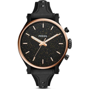 Watch strap Fossil ES4112 Leather Black 18mm